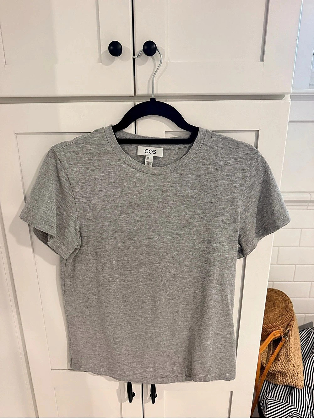 COS Regular-Fit Cotton T-Shirt Gray Medium